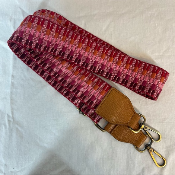 Pink embroidered wide replacement bag purse strap guitar strap shoulder strap - Picture 1 of 1